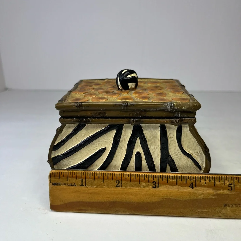 Animal Print‎ Zebra Resin Jewelry/Trinket Boxes